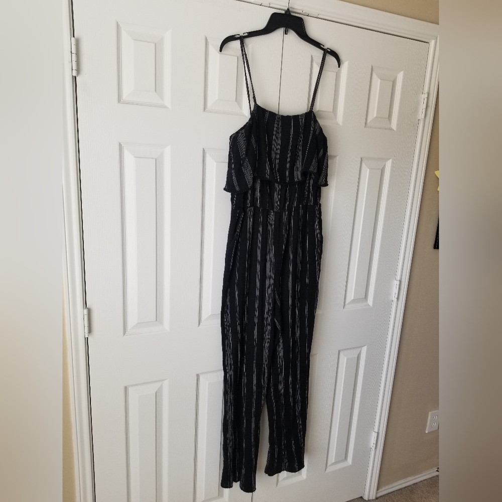 Elegant Black Striped Jumpsuit